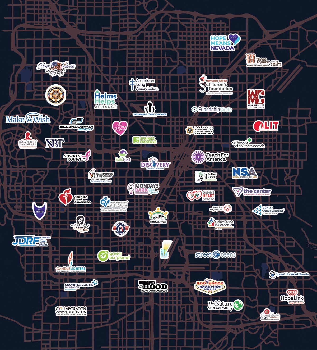 5 YEARS OF COMMUNITY SPOTLIGHT PARTNERS MAP